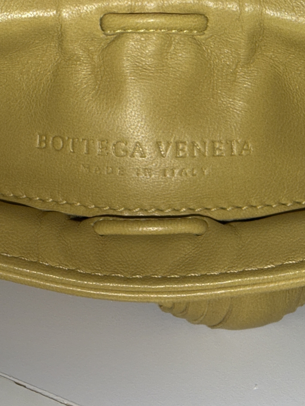 Bottega Veneta Intrecciato Shoulder Bag Woven Leather Frame Pochette Yellow - Picture 10 of 16